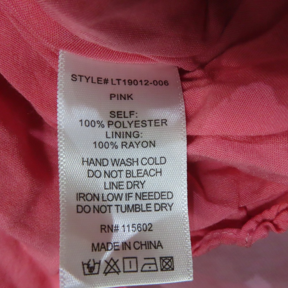 Lush Barbiecore Pink Smocked Peplum Top Puff Sleeve Coquette Cottagecore Medium - Picture 11 of 12